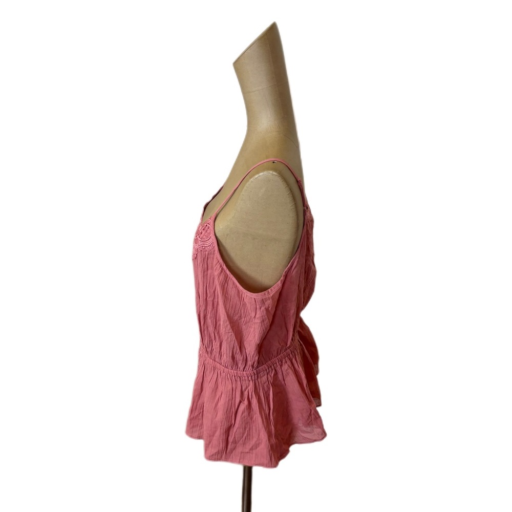 Express Pink Crochet Trim Peplum Tank Top - Picture 3 of 6